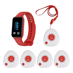 Sistema de llamada del cuidador para hospitales
(pulsera + 5 pulsadores de doble función)